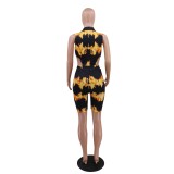 Sexy Cut Out Print Bodycon Rompers