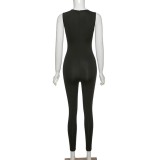 Sexy Plain Sleeveless Bodycon Jumpsuit