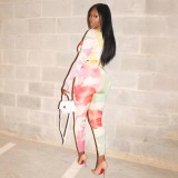 Long Sleeve Print Sexy Bodycon Jumpsuit