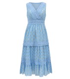 Summer Sleeveless Print Boho Long Dress