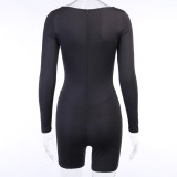 Long Sleeve Square Fitness Rompers