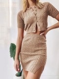 Western Autumn Two Piece Knitted Skirt Set