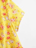 Summer Floral Yellow Peplum Shirt