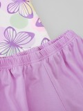 Women Summer Print Two Piece Shorts Pajama Set