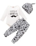 Baby Boy Autumn 3 Piece Print Pants Set