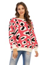 Leopard Print O-Neck Regular Sweater