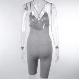 Sports Fitness Knit Halter Rompers