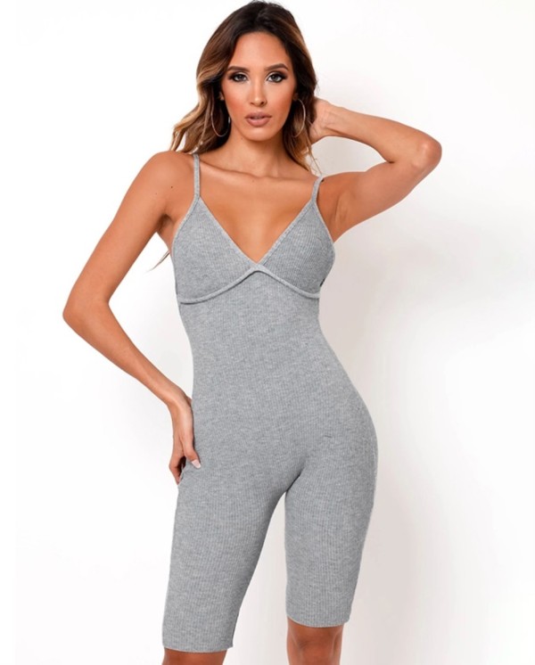 Sports Fitness Knit Halter Rompers