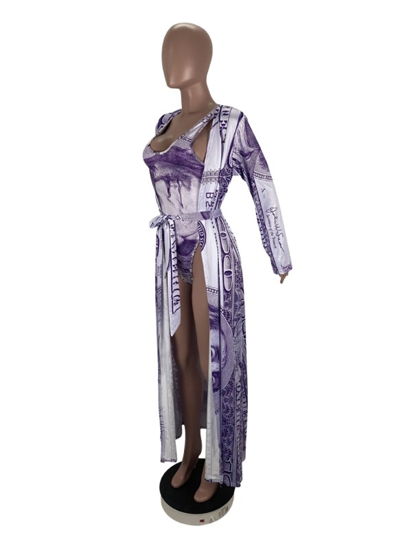 Wholesale Print One Piece Swimwear with Matching Cover Up Global Lover