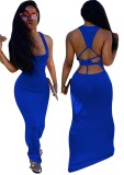 Solid Color Sexy Strings Long Tank Dress