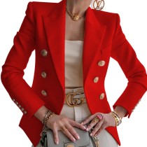 Blazer de bureau de couleur unie d'automne occidental