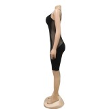 Sports Fitness Black Strap Rompers
