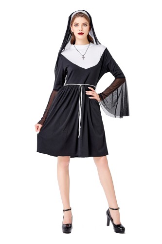 Cosplay Women Two Piece Nun Costume