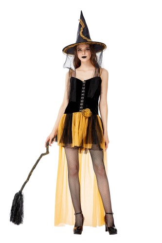 Traje de bruxa de Halloween para mulheres
