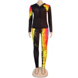 Autumn Colorful Long Sleeve Hoody Tracksuit