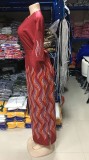 Plus Size Velvet Side Slits Long Gown