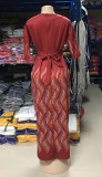 Plus Size Velvet Side Slits Long Gown
