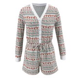 Autumn Print Long Sleeve Rompers Pajama