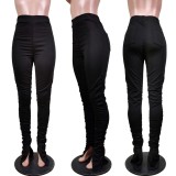 Solid Color Sexy High Waist Stacked Leggings