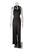 Solid Color Sexy Side Slits Sleeveless Jumpsuit
