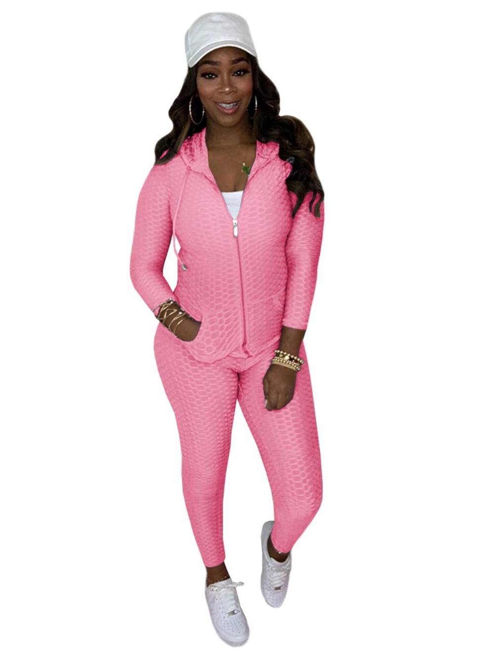 Wholesale Autumn Sports 2PC Matching Zipper Tracksuit Global Lover