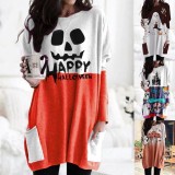 Halloween Print Women Long Shirt
