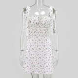 Floral Print Knotted Strap Vintage Party Dress