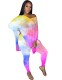 Autumn Tie Dye Matching Two Piece Shirt and Pants Set