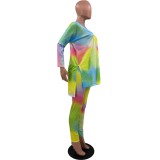 Autumn Tie Dye Matching Two Piece Shirt and Pants Set