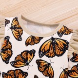 Baby Girl Butterfly Print Autumn Rompers Jumpsuit
