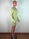 Sports Knitted Long Sleeve Bodycon Zipper Rompers