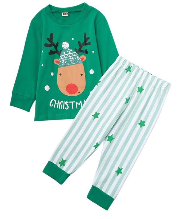 Kids Boy 2pc Christmas Pants Pajama Set