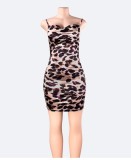 Sexy Leopard Print Strap Mini Club Dress