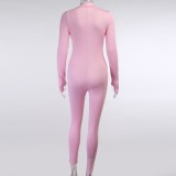 Autumn Sexy Solid Color Fitness Jumpsuit with the Corset
