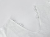 Autumn White Casual V-Neck Plain Mini Dress with Puff Sleeves