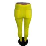 Sexy Fitted Solid Color High Waist Trousers