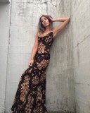 Occassional Floral Print Strap Long Dress