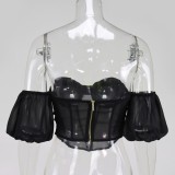 Sexy Push Up Strapless Corset Crop Top