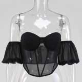 Sexy Push Up Strapless Corset Crop Top