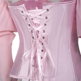 Sexy Vintage Strapless Corset Top with Sleeves