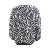 Winter Zebra Print Pullover Plush Top