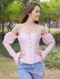 Sexy Vintage Strapless Corset Top with Sleeves
