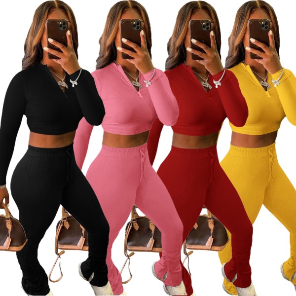matching crop top and pants set