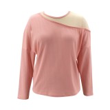 Autumn Mesh Patchwork Sexy Pullover Ribbed Top