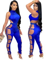 Sexy Cut Out ärmellose O-Ringe Bodycon Jumpsuit