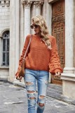 Autumn Solid Plain Pullover Round Neck Loose Sweater
