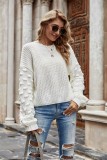 Autumn Solid Plain Pullover Round Neck Loose Sweater