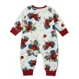 Baby Girl Autumn Button Up Floral Rompers Jumpsuit