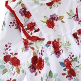Baby Girl Autumn Floral Print Ruffles Dress