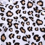 Baby Girl Autumn Leopard Print Ruffles Rompers Jumpsuit